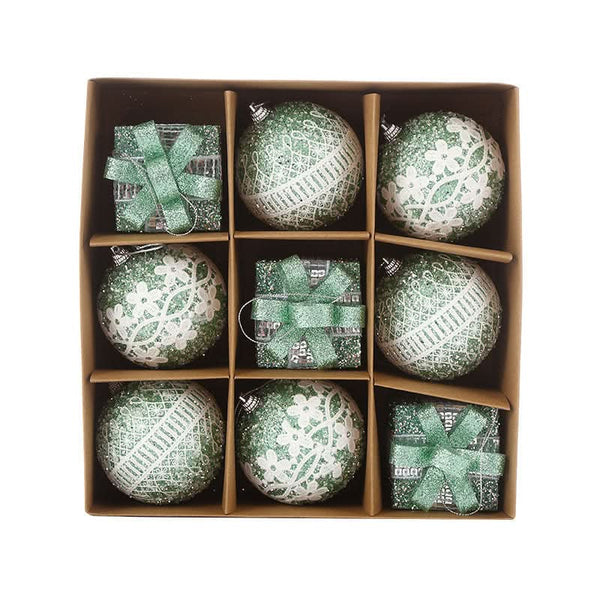 Kit 9 Peças Bolas De Natal 8CM